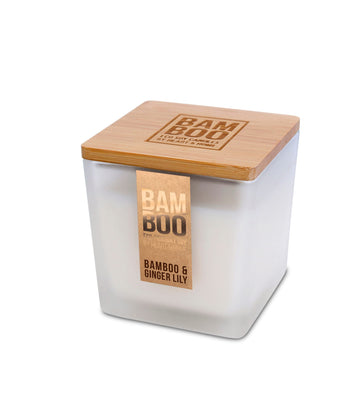 Bamboo & Ginger Lily Large Soy Candle  - 40 Hours Burn - Crackling Wick