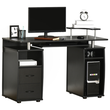 Computer Home or Office Desk Table Workstation w/  Keyboard Tray, Drawer, Black HOMCOM